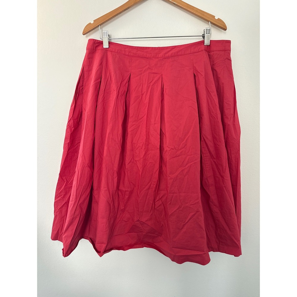 Talbots Women's Size 16 Stretch Cotton Pleated Midi Skirt Casual Wedding Summer